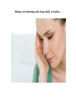 Tài liệu Đừng coi thường nếu bạn thấy u buồn... ppt