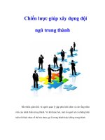 Tài liệu Chiến lược giúp xây dựng đội ngũ trung thành docx