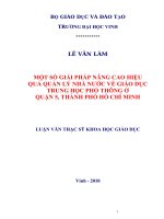 Một số giải pháp liên kết giữa cơ sở dạy nghề và cơ sở sản xuất nhằm nâng cao cao hiệu quả quản lý nhà nước về giáo dục trung học phổ thông ở quận 5, thành phố hồ chí minh 