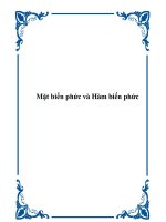 Tài liệu Mặt biến phức và Hàm biến phức doc