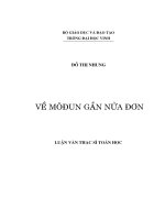 Về môđun gần nửa đơn luận văn thạc sỹ toán học 