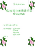 Hiệu ứng nhà kính & biến đổi khí hậu đối với việt nam  