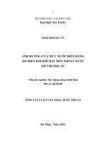 Ảnh hưởng của nước biển dâng do biến đổi khí hậu đến thoát nước đô thị cổ hội an 