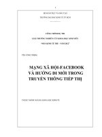 Mạng xã hội   facebook và hướng mới trong truyền thông tiếp thị 