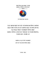 Xác định một số yếu tố dinh dưỡng chính hạn chế năng suất giống đậu tương DDVN6 tại trại thực nghiệm nông học khoa nông lâm ngư thuộc xã nghi phong, nghi lộc, nghệ an luận văn tốt nghiệp đại học 