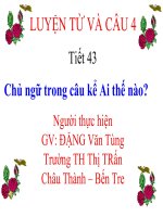 Gián án Chủ ngữ trong câu kể: Ai thế nào?