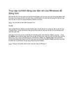 Tài liệu Truy cập và khởi động các tiện ích của Windows dễ dàng hơn docx