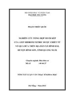 Nghiên cứu tổng hợp muối kép của axit hidroxi xitric được chiết từ vỏ quả bứa trên địa bàn xã bình hải huyện bình sơn tỉnh quảng ngãi 