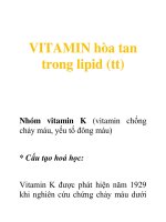 Tài liệu vitamin hòa tan trong lipid (vitamin K) pptx