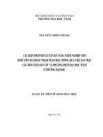 Các biện pháp rèn luyện kỹ năng nghề nghiệp cho sinh viên ngành sư phạm toán học thông qua việc dạy học các môn toán sơ cấp và phương pháp dạy học toán ở trường đại học 