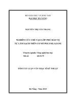 Nghiên cứu chế tạo lớp phủ bảo vệ tự làm sạch trên cơ sở polysilazane 