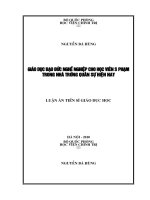 Giáo dục đạo đức nghề nghiệp cho học viên sư phạm trong nhà trường quân sự hiện nay 