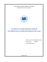 Khủng hoảng kinh tế tài chính thế giới và ảnh hưởng đến việt nam