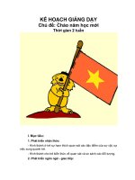 Tài liệu KẾ HOẠCH GIẢNG DẠY - Chủ đề: Chào năm học mới ppt