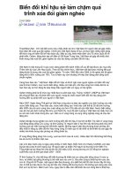 Bài soạn Biến đổi khí hậu sẽ làm chậm quá trình xóa đói giảm nghèo