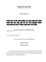 Phân tích và sửa chữa những sai lầm trong quá trình hưỡng dẫn học sinh giải bài tập trắc nghiệm khách quan môn hoá học ở trường trung học phổ thông 