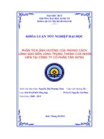 Phân tích ảnh hưởng của phong cách lãnh đạo đến lòng trung thành của nhân viên tại công ty cổ phần tân hưng 