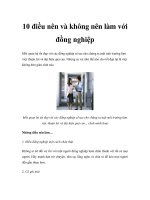 Tài liệu 10 điều nên và không nên làm với đồng nghiệp pdf