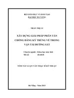 Xây dựng giải pháp phân tán chống đăng ký trùng vé trong vận tải đường sắt 