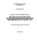 Thực trạng và giải pháp đối với tội phạm lứa tuổi vị thành niên trên địa bàn thành phố vinh trong những năm gần đây (từ năm 2000    2010) luận văn tốt nghiệp đại học 