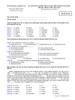 Tài liệu ĐỀ THI CHÍNH THỨC KỲ THI PHỔ THÔNG NĂM 2010 Môn thi: TIẾNG ANH - Hệ 3 năm Mã đề thi 396 pdf