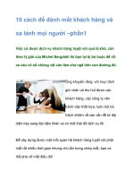 Tài liệu 10 cách để đánh mất khách hàng và xa lánh mọi người –phần1 docx