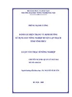 Đánh giá hiện trạng và định hướng sử dụng đất nông nghiệp huyện lạp thạch, vỉnh phúc 
