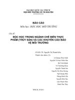 Độc học trong ngành chế biến thực phẩm (thủy sản) và các khuyến cáo bảo vệ môi trường 
