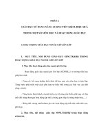 Tài liệu PHẦN 2 - GIÁO DỤC SỬ DỤNG NĂNG LƯỢNG TIẾT KIỆM, HIỆU QUẢ TRONG MỘT SỐ MÔN HỌC VÀ HOẠT ĐỘNG GIÁO DỤC - HOẠT ĐỘNG GIÁO DỤC NGOÀI GIỜ LÊN LỚP pptx