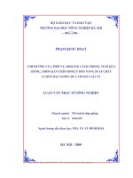 Ảnh hưởng của thời vụ , khoảng cách trồng, tuổi quả giống, thới gian chính sinh lý đến năng suất chất lượng hạt giống dưu chuột lai CV5 