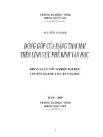 Đóng góp của đặng thai mai trên lĩnh vực phê bình văn học 