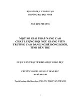 Một số giải pháp nâng cao chất lượng đội ngũ giảng viên trường cao đẳng nghề đồng khởi, tỉnh bến tre luận văn thạc sĩ khoa học giáo dục 