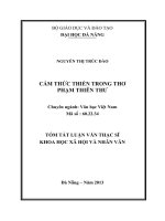 Cảm thức thiền trong thơ phạm thiên thư 