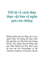 Tài liệu Tiết lộ về cách thức thực vật bảo vệ ngồn gen của chúng doc