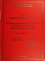 Xây dựng mô hình dự báo giá hàng xuất khẩu và ứng dụng trong xuất khẩu hải sản đề tài nghiên cứu khoa học và công nghệ cấp bộ 