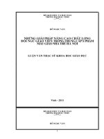 Những giải pháp nâng cao chất lượng đội ngũ giáo viên trường trung cấp sư phạm mẫu giáo nhà trẻ hà nội luận văn thạc sĩ khoa học giáo dục 