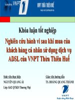 Slide nghiên cứu hành vi sau khi mua của khách hàng cá nhân sử dụng dịch vụ ADSL của VNPT thừa thiên huế 