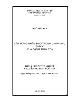 Cảm hứng nhân đạo trong chinh phụ ngâm của đặng trần côn luận văn tốt nghiệp đại học 