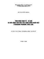 Tình hình kinh tế   xã hội và đời sống văn hoá của cộng đồng người việt ở NAKHON PHANOM (thái lan) 