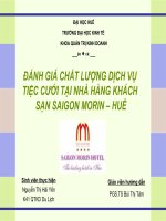 Slide đánh giá chất lượng dịch vụ tiệc cưới tại nhà hàng âu – á khách sạn saigon morin – huế