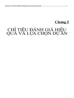 CHỈ TIÊU ĐÁNH GIA VÀ LỰA CHỌN DỰ ÁN
