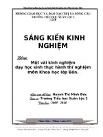 Bài soạn Kinh nghiệm dạy học sinh thực hành thí nghiệm