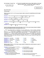 Tài liệu Đề thi chính thức kỳ thi tốt nghiệp THPT 2010 môn Tiếng anh - Chương trình chuẩn và nâng cao (Mã đề thi 423) ppt