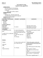 Bài giảng Giao an anh van8 tuan 22-23 theo chuan ktkn( 3 cột)