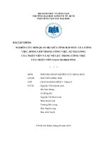 NGHIÊN cứu mối QUAN hệ GIỮA TÍNH hấp dẫn của CÔNG VIỆC, ĐÓNG GÓP TRONG CÔNG VIỆC, sự HÀI LÒNG CỦA NHÂN VIÊN VÀ sự nỗ lực TRONG CÔNG VIỆC CỦA NHÂN VIÊN SALE MARKETING 