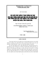 Các giải pháp quản lí hoạt động dạy học của hiệu trưởng nhằm đáp ứng yêu cầu đổi mới chương trình giáo dục phổ thông ở các trường THCS huyện thọ xuân, tỉnh thanh hoá 