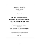 Xây dựng và sử dụng website hỗ trợ dạy học phần quang hình học vật lí lớp 12 trung học phổ thông 