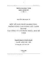 Một số giải pháp marketing nhằm nâng cao năng lực cạnh tranh tại công ty cổ phần nhựa, bao bì vinh 