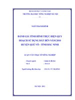 Đánh giá tình hình thực hiện quy hoạch sử dụng đất đến năm 2010 huyện quế võ tỉnh băc ninh 