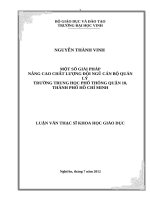 Một số giải pháp nâng cao chất lượng đội ngũ cán bộ quản lý trường trung học phổ thông quận 10, thành phố hồ chí minh 